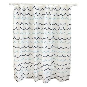 White & Blue Shower Curtain